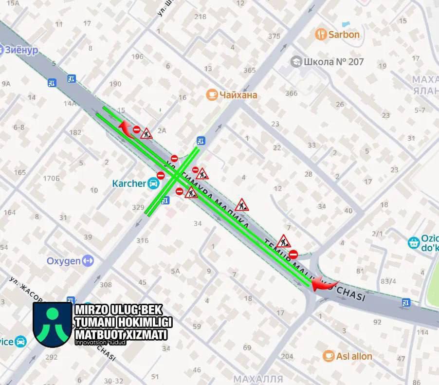 Темур Малик кўчасида автотранспорт ҳаракати қисман тикланди
